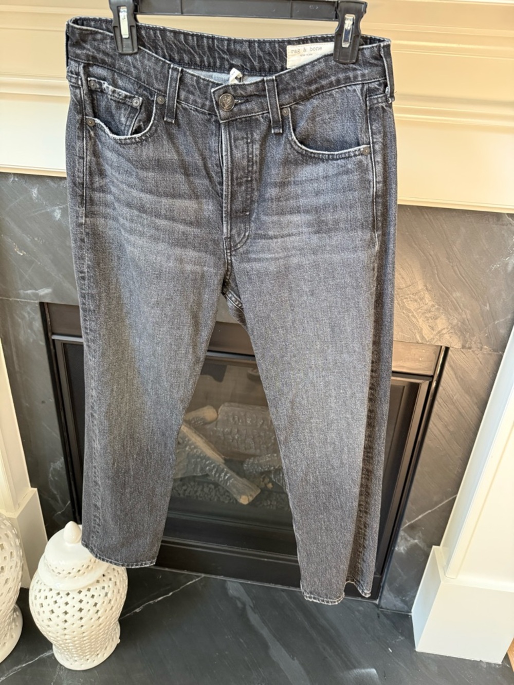 rag & bone Women’s Washed Gray Slim Straight Jeans